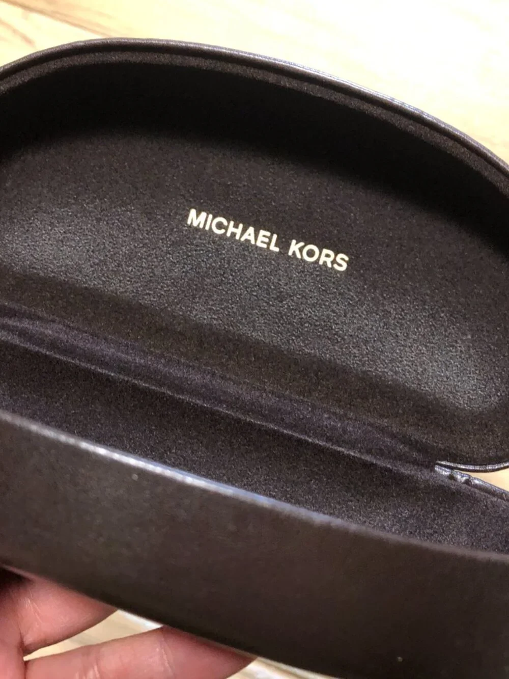 Michael Kors black eyeglass large clamshell case for shades